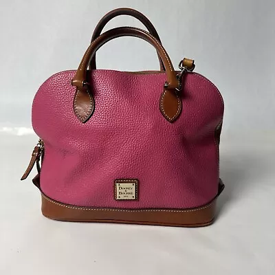 Dooney & Bourke Large Domed Raspberry Leather Pebble Grain Zip Satchel - • $50