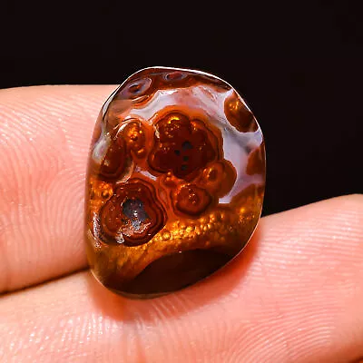 13.55 CT Natural MEXICAN FIRE AGATE Free Form Jewelry 13x17x6 Mm Loose Gemstone • $79.99