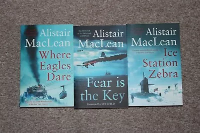 Book Bundle Alistair MacLean Ice Station ZebraFear Is The KeyWhere Eagles Dare • £6