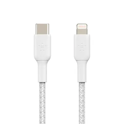 $24 • Buy Belkin BOOST↑CHARGE™ Braided USB-C To Lightning Cable 1m CAA004BT1MWH