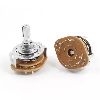 2pcs 6mm Knurled Shaft Dia Band Selector Rotary Switch 2P4T 2 Pole 4 Position • $14.47