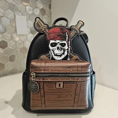Pirates Skull.Loungefly Mini Backpack Jack Sparrow Shoulder Bag Backpack Unisex • $68.99