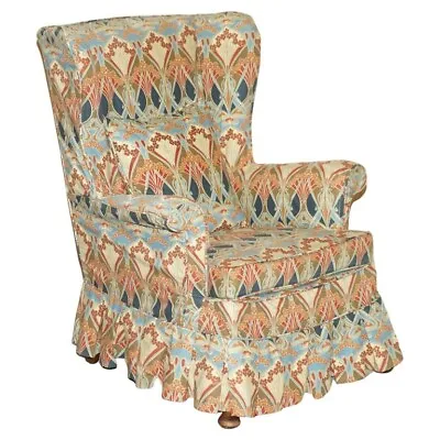 Vintage Circa 1930's English Oak Armchair With Liberty's London Ianthe Fabric • $2281.33