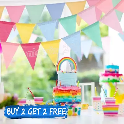 £3.61 • Buy 4M × 12 Triangle Flags Bunting Banner Outdoor Bunting For Garden Waterproof UK