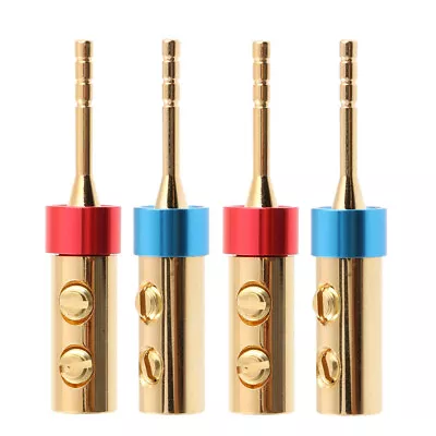 4pcs Gold Plated Red Copper 2mm Pin Banana Plugs For Audio Speaker Wire  • $6.63