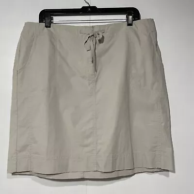 J.Jill Khaki Skirt Womens 16 Stretch Lightweight Pockets Cotton Blend Drawstring • $16.14