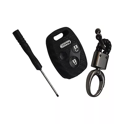 Silicone Honda Remote Key Cover Carbon Fiber Style With Keychain 3 Buttons • $10.03