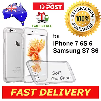 IPhone 7 6 Plus Samsung S7 S6 Edge Crystal Clear Case Silicone Rubber Gel Cover  • $6.97