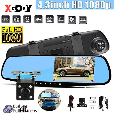 $33.79 • Buy Dash Cam 1080P HD Rear View Mirror Car DVR Cam Reversing Mirror Front And Rear