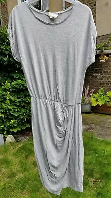 H&M Draped Jersey Dress Grey Size S • £5.50