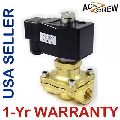 3/4 Inch NORMALLY OPEN 24V AC VAC Brass Solenoid Valve NPT ONE-YEAR WARRANTY • $40.95