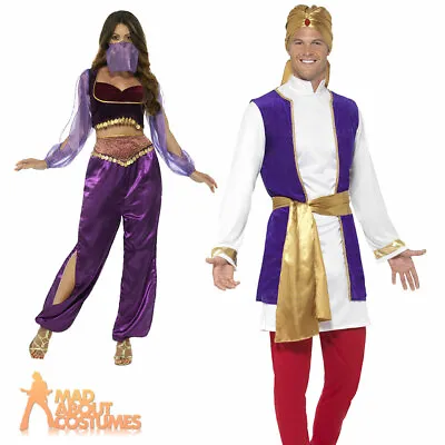 £24.99 • Buy Adult Arabian Prince And Princess Costume Mens Womens Bollywood Fancy Dress