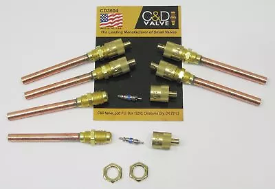 C&D Copper Access Valve CD3604 PKG Of 6 1/4  Tube Extension W/ 1/4  Flare Cap • $20.59