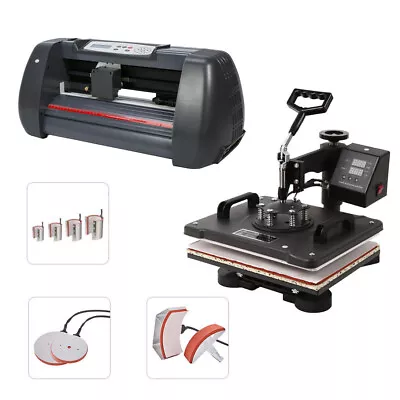 Sublimation 15 X15  Heat Press 5in1 + 14  Vinyl Cutter Plotter Cutting Printer • $399