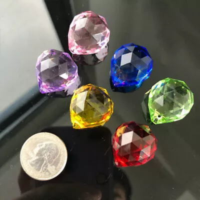 6Pc Rainbow CRYSTAL Ball Chandelier Parts Prism Crystal Window Decor SUNCATCHER • $10.43