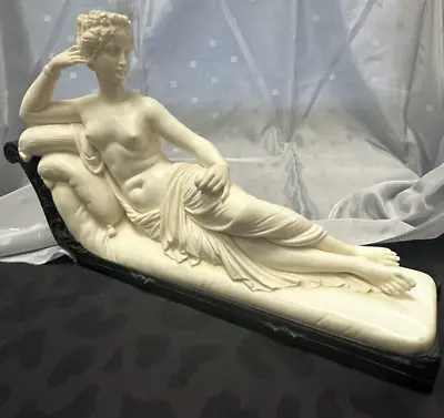 G. Ruggeri Venus Nude Laying Sculpture Alabaster Resin Italy • $75
