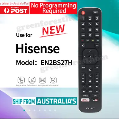 For EN2B27 Hisense TV Remote Control Replacement 32K3110W 40K3110PW 50K3110PW AU • $4.99