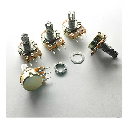 10x WH148 Linear Taper Rotary Potentiometers Pot Shaft Dia 15mm 1K/2K/5K~2M Ohm • £5.59