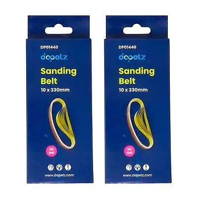 10 Pack Sanding Belts 330mm X 10mm (120 Grit) Coarse Sander Sheets Sanding Belts • £6.99