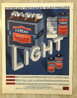 1930 Eveready Layerbilt B Battery Dry Cell National Carbon Co Vintage Print Ad • $14.99