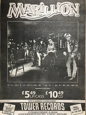 Marillion Clutching At Straws 1987 Music Press Advert Tower Records  Poster Size • $7.40