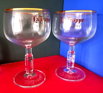 X 2 LA TRAPPE TRAPPIST BEER NETHERLANDS CHALICES GLASSES GOBLETS Half Pint/25cl • $17.42