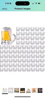 100 Mini Beer Mugs Bulk Shot Glasses Beer Glasses Set 1oz Small Clear Beer Stein • $16.99