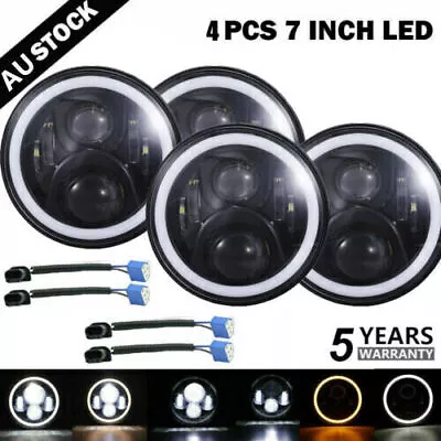 7'' Inch Round LED Headlights Hi/Lo Beam DRL Projector Fit For GQ PATROL Toyota • $36.99