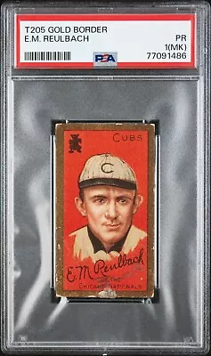 Psa 1 Pr Mk T205 Ed Em Reulbach 1909-11 Hassan Tobacco Gold Borders Graded Tphlc • $68.97