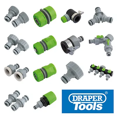 DRAPER TOOLS Garden Hose Pipe Tap Connectors & Fittings - Hozelock Compatible • £4.99
