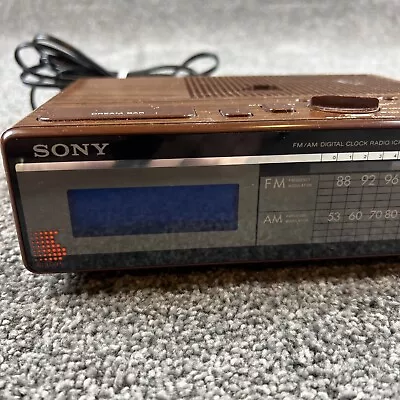 Digital Alarm Clock Radio Sony FM ICF-C6W Dream Machine / Tested • $9.59