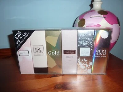 £29.99 • Buy Next 6 X 10ml Gift Set Just Pink Eau Nude Gold Cashmere Sparkle Aura  BNIB 
