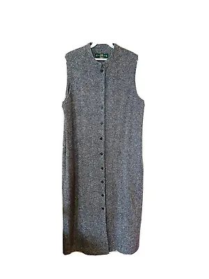 VTG 90s Orvis Womens Medium Button Front Long Dress Lagenlook Minimalist Artsy • $35.19