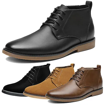 Men's Chukka Boots Suede Leather Lace Up Ankle Oxford Dress Boots • $36.99