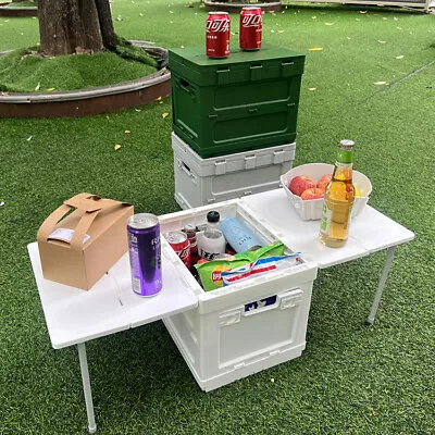 Picnic Table Camping Folding Portable Outdoor BBQ Desk Foldable Storage Box • $4.99