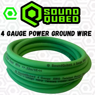 4 Gauge Green AWG CCA Power Ground Wire Car Audio Soundqubed • $17.95