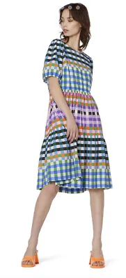 $195 • Buy Super Cute GORMAN “Cross Check ” Colourful Cotton Dress Size 12