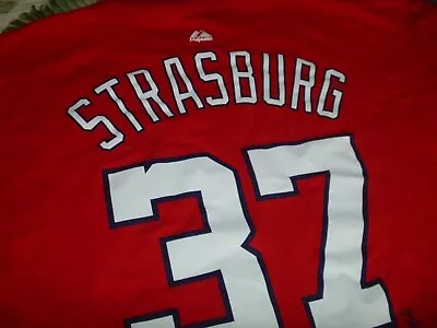 $4.99 • Buy Majestic Stephen Strasburg Washington Nationals Baseball Jersey T Shirt 37