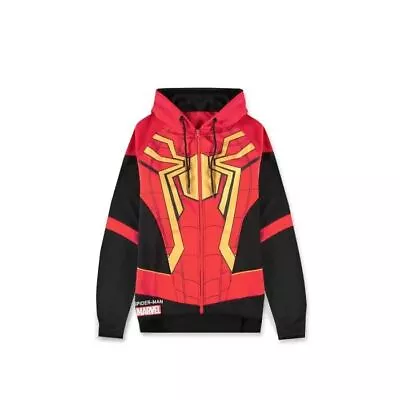 Spider-Man Men's Tech Hoodie Red Marvel Hood • £54.99