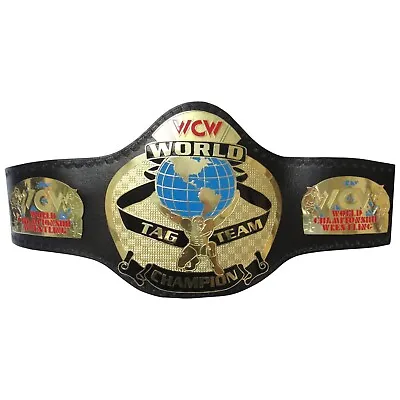 Wcw Tag Team World Wrestling Championship Belt With 2mm Brass Plates And Leather • $128