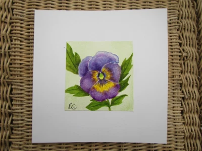 £2.80 • Buy  Original Hand Painted Greeting Card Pansy  Birthday Get Well Anniversary