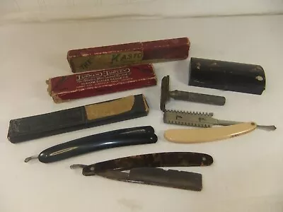 LOT Of VINTAGE RAZORS & EMPTY RAZOR BLADE BOXES JUNK DRAWER • $17.99