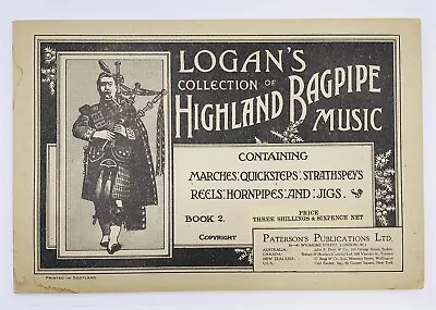 Vintage Logan's Highland Bagpipe Sheet Music Book 2 • $28