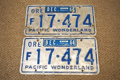 Vintage Original Oregon Pacific Wonderland Farm License Plates W/ 1964 Tags  • $129.99