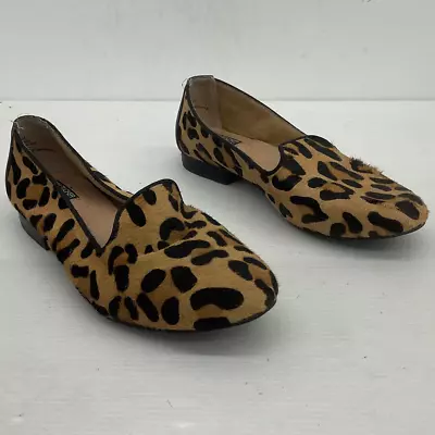 Adam Tucker Me Too Brown Fur Leopard Flats Women's Size 7 • $31