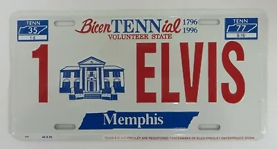 Vtg 1994 ELVIS PRESLEY Memphis Tennessee License Plate Tag 1-ELVIS Bicentennial • $12.99