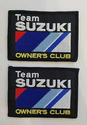 Lot Of 2 Vintage TEAM SUZUKI OWNER'S CLUB Motorcycle Patches • $14.99