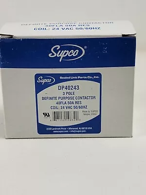 Definite Purpose Contractor 3 Pole 40FLA 50A Res Coil: 24 VAC 50/60HZ • $17.59