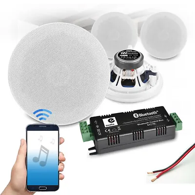 4x 6  Bluetooth Ceiling Speaker System Set For Home Audio Cafe Bar Shop Music • £209