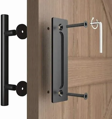 12 Inch Sliding Barn Door Handle Matte Black Iron Steel Pull Handle Hardware • $79